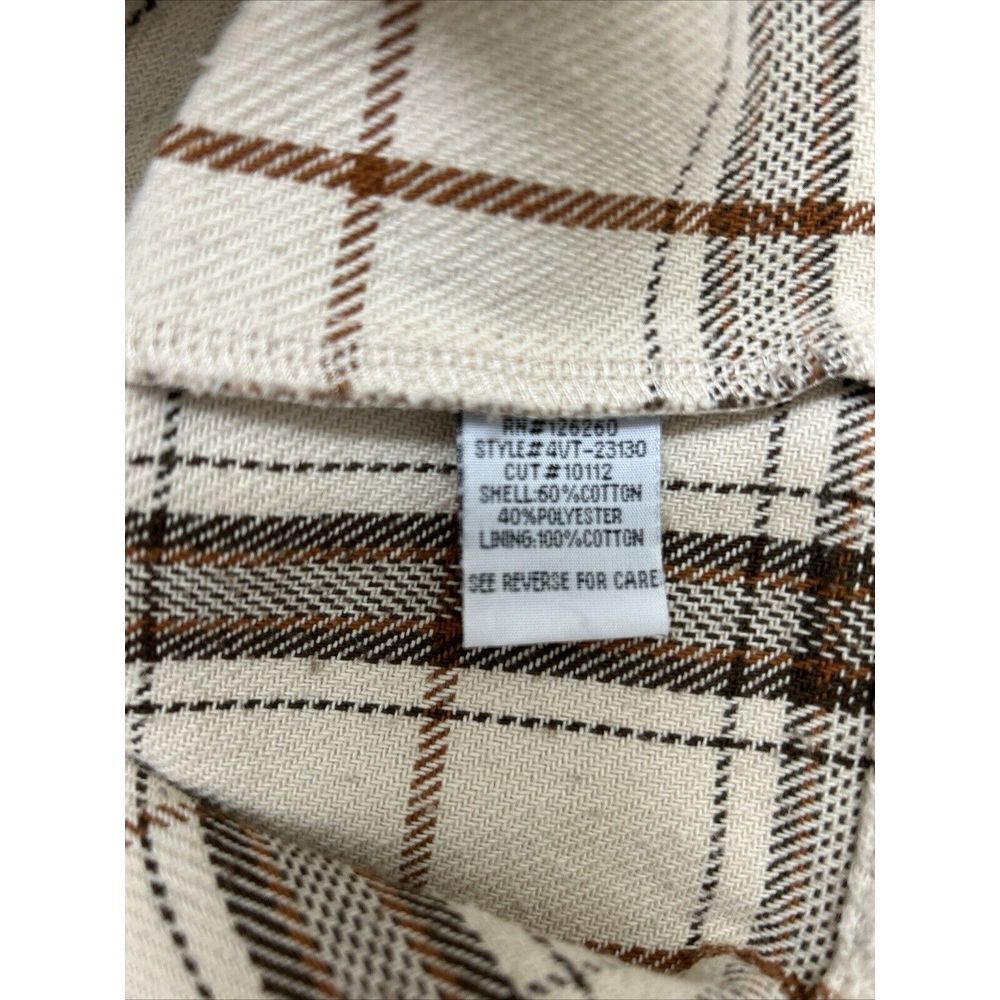 Velvet Heart Women's Plaid Shacket Small Beige Brown Tan - Picture 6 of 7